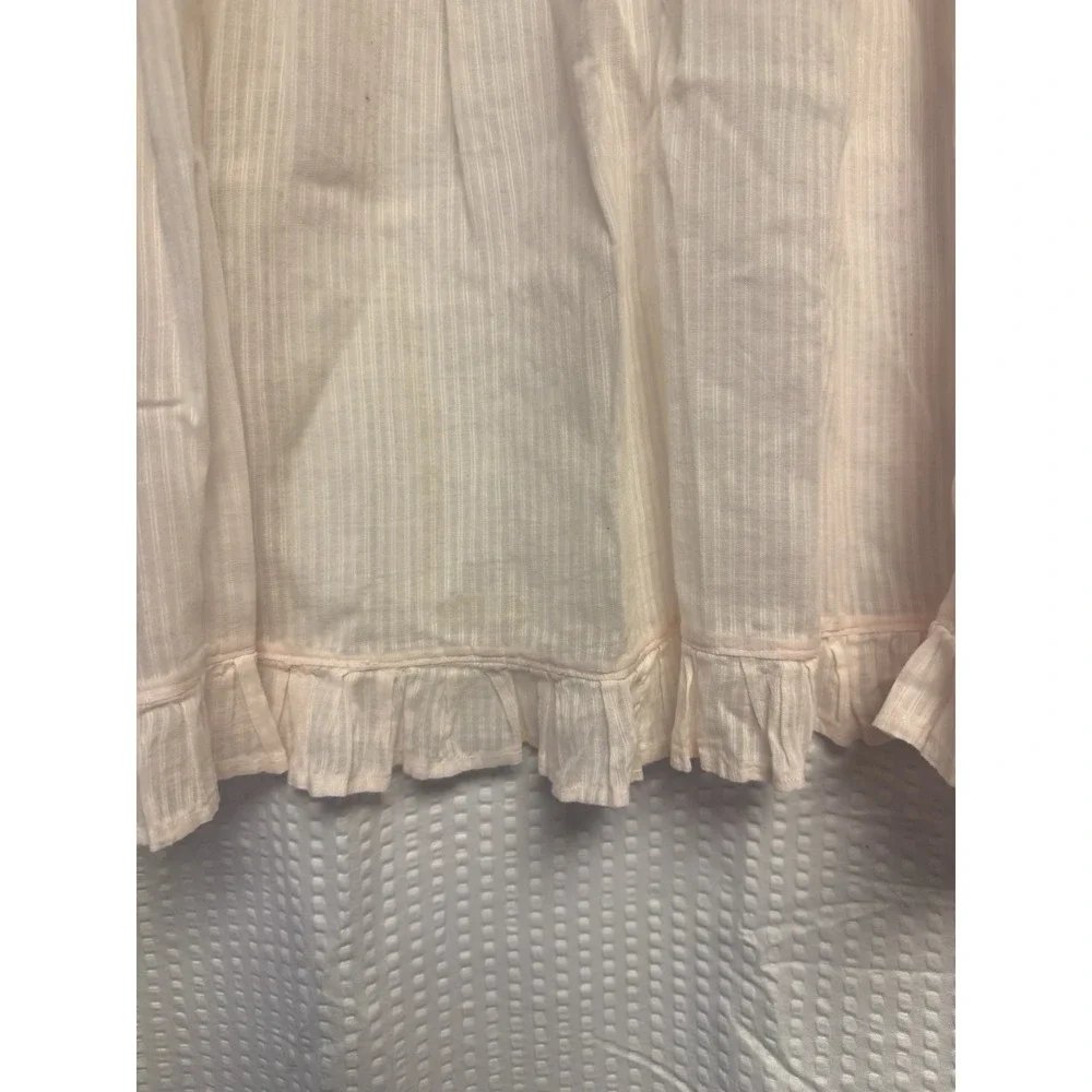 Vintage 1950 Hostess Apron Light Pink Sheer Ruffle Handmade  Retro Kitchen